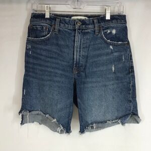 Abercrombie Fitch High Rise Cut Off Denim Shorts Womens Size 28 Frayed Hem